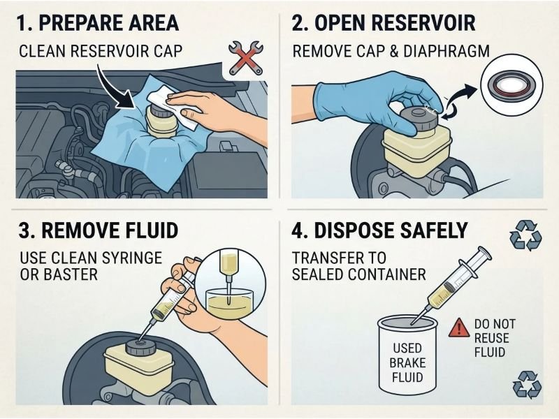 How to Remove Excess Brake Fluid Safely