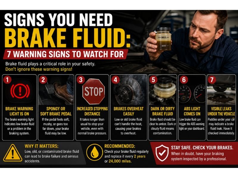 Signs You Need Brake Fluid: 7 Warning Signs to Watch For