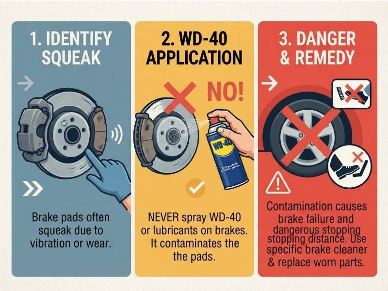 Can I Spray WD-40 on My Brake Pads to Stop Squeaking?