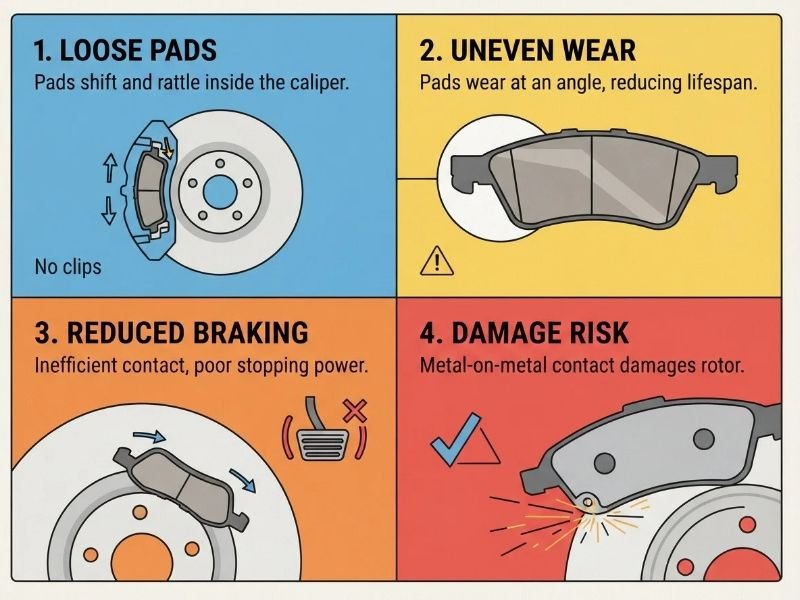 What Happens If Brake Caliper Clips Are Missing?