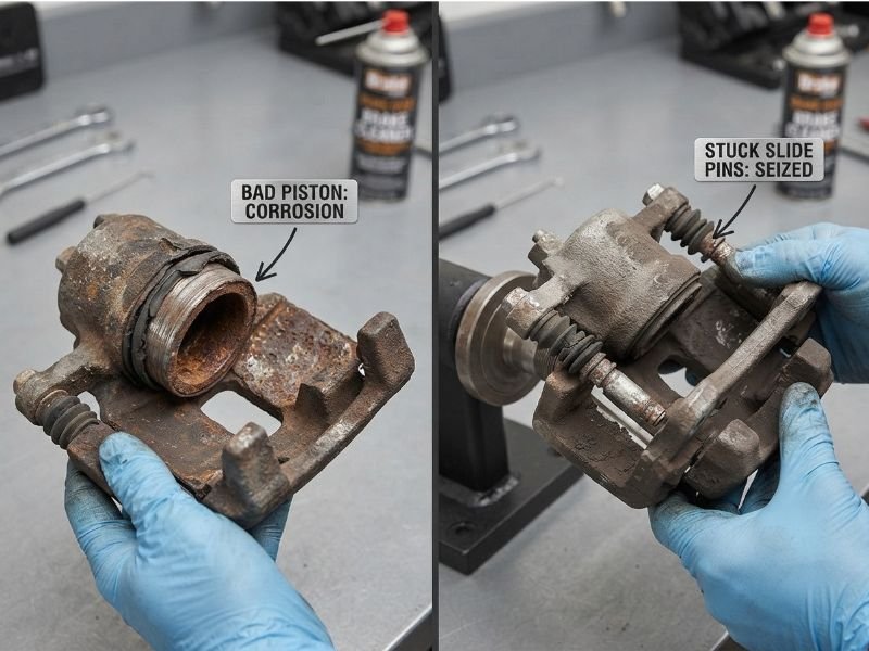 Bad Caliper Piston vs Stuck Slide Pins