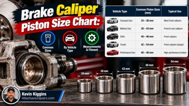 Brake Caliper Piston Size Chart: Common Sizes Explained