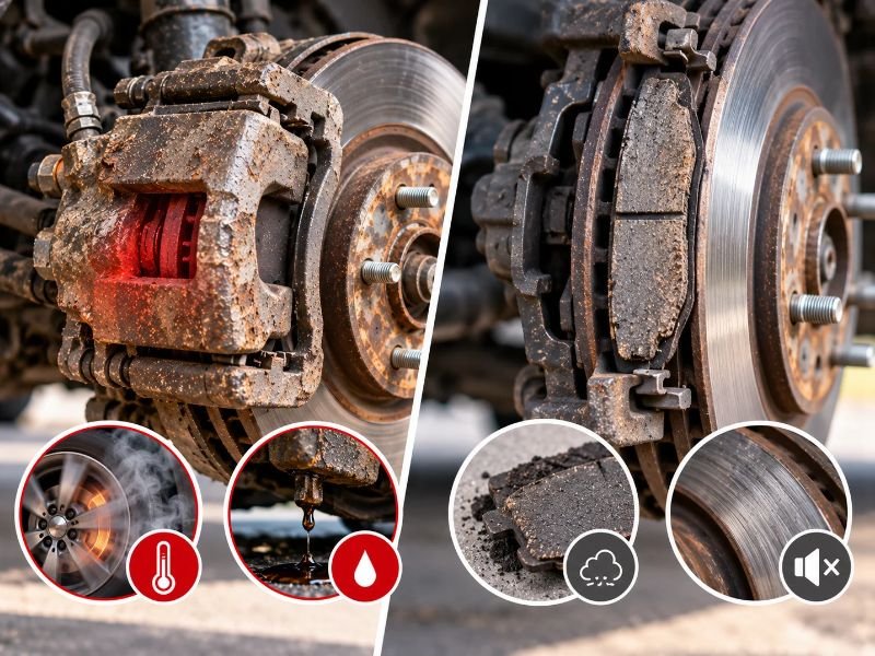 Faulty Brake Caliper Symptoms vs Bad Brake Pads