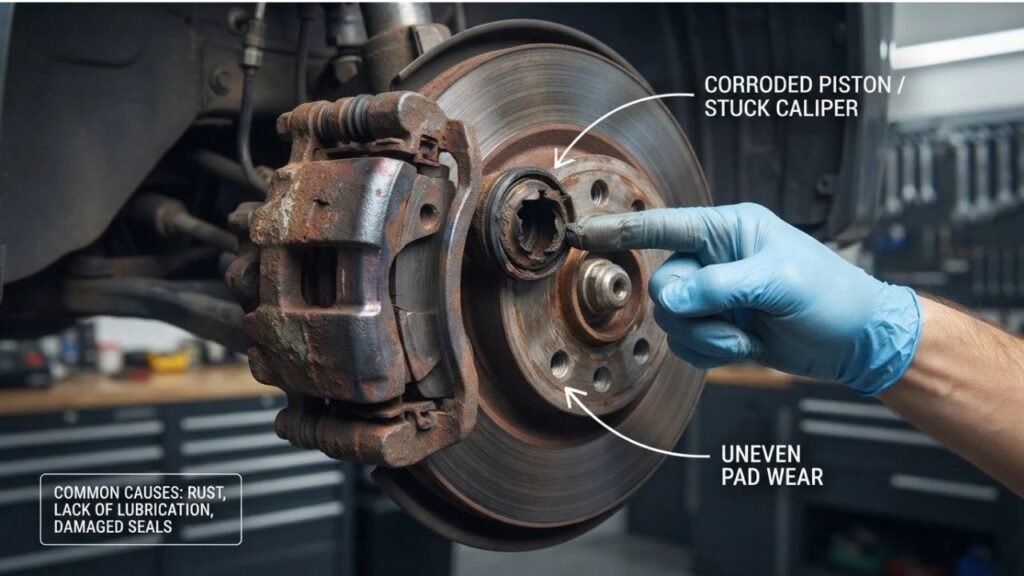 Why Does a Brake Caliper Get Stuck?